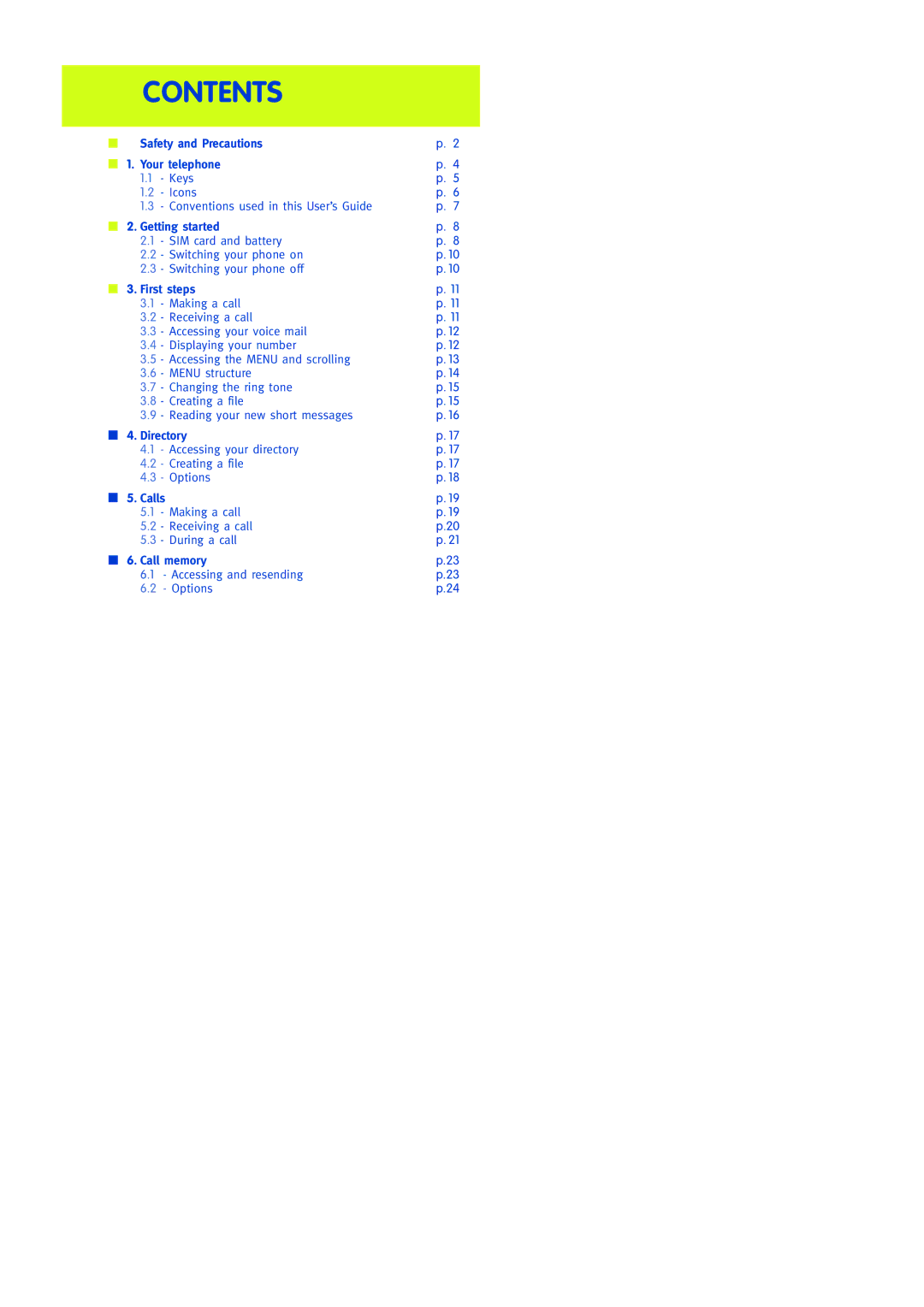 Lifescan 300, 303, 302, 301 manual Contents 