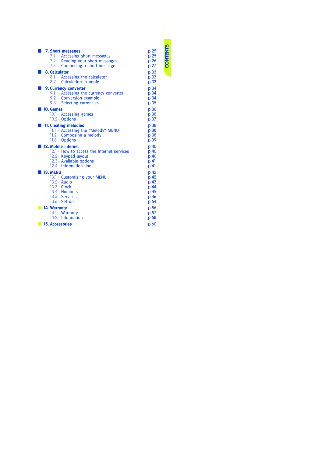 Lifescan 301, 303, 302, 300 manual Menu 