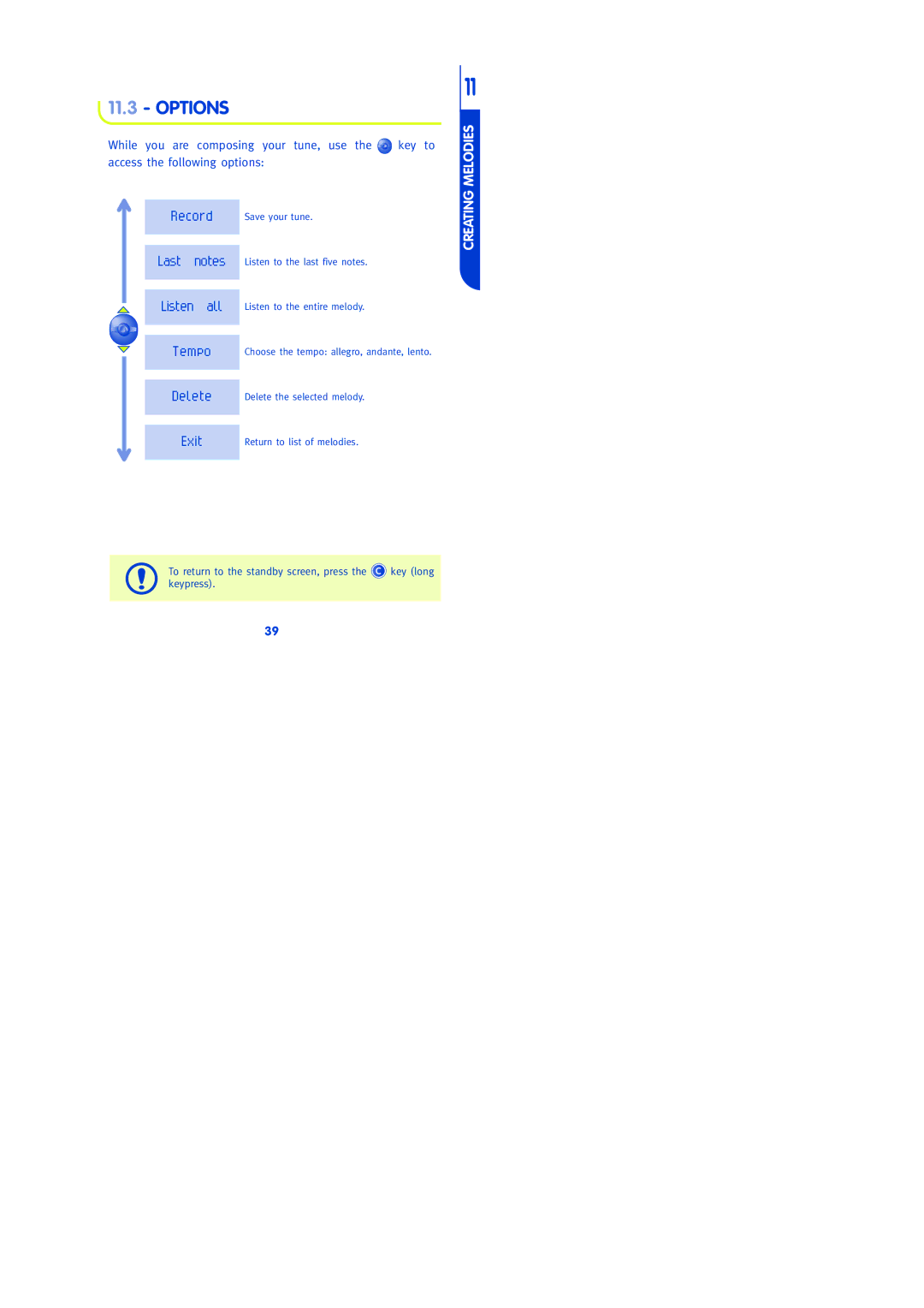 Lifescan 302, 303, 300, 301 manual Creating Melodies 