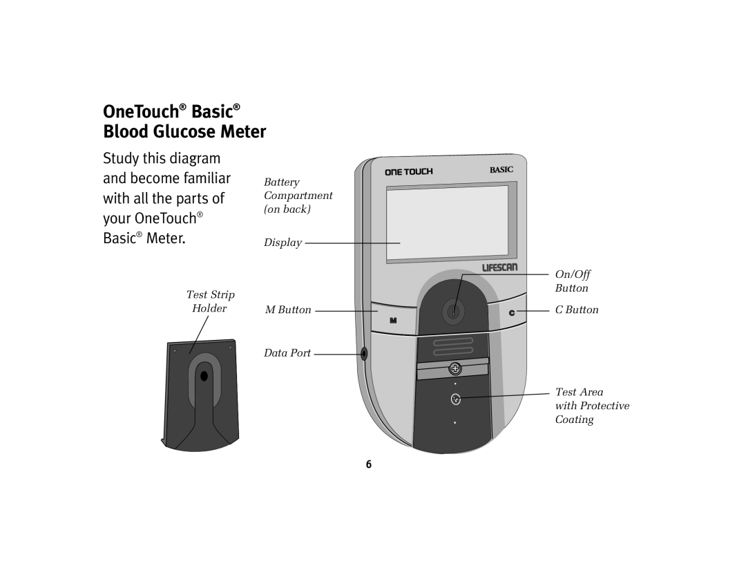 Lifescan Basic Blood Glucose Monitoring System manual OneTouch Basic Blood Glucose Meter, Basic Meter 