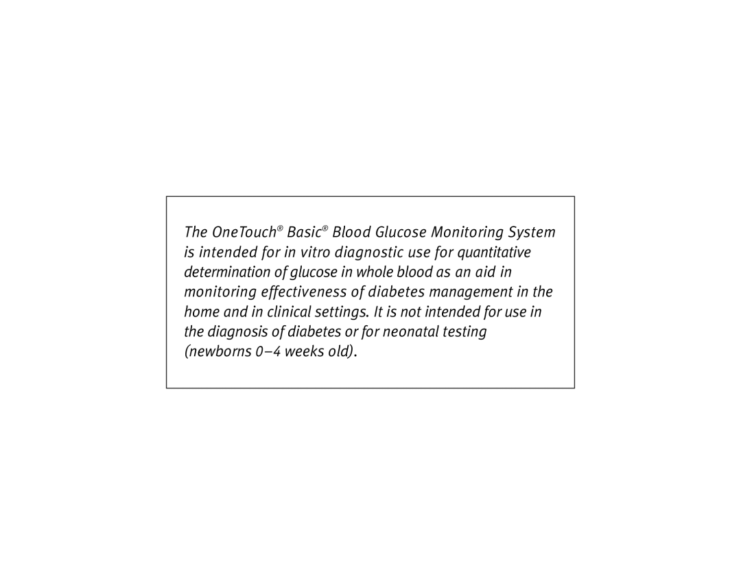 Lifescan Basic Blood Glucose Monitoring System manual 