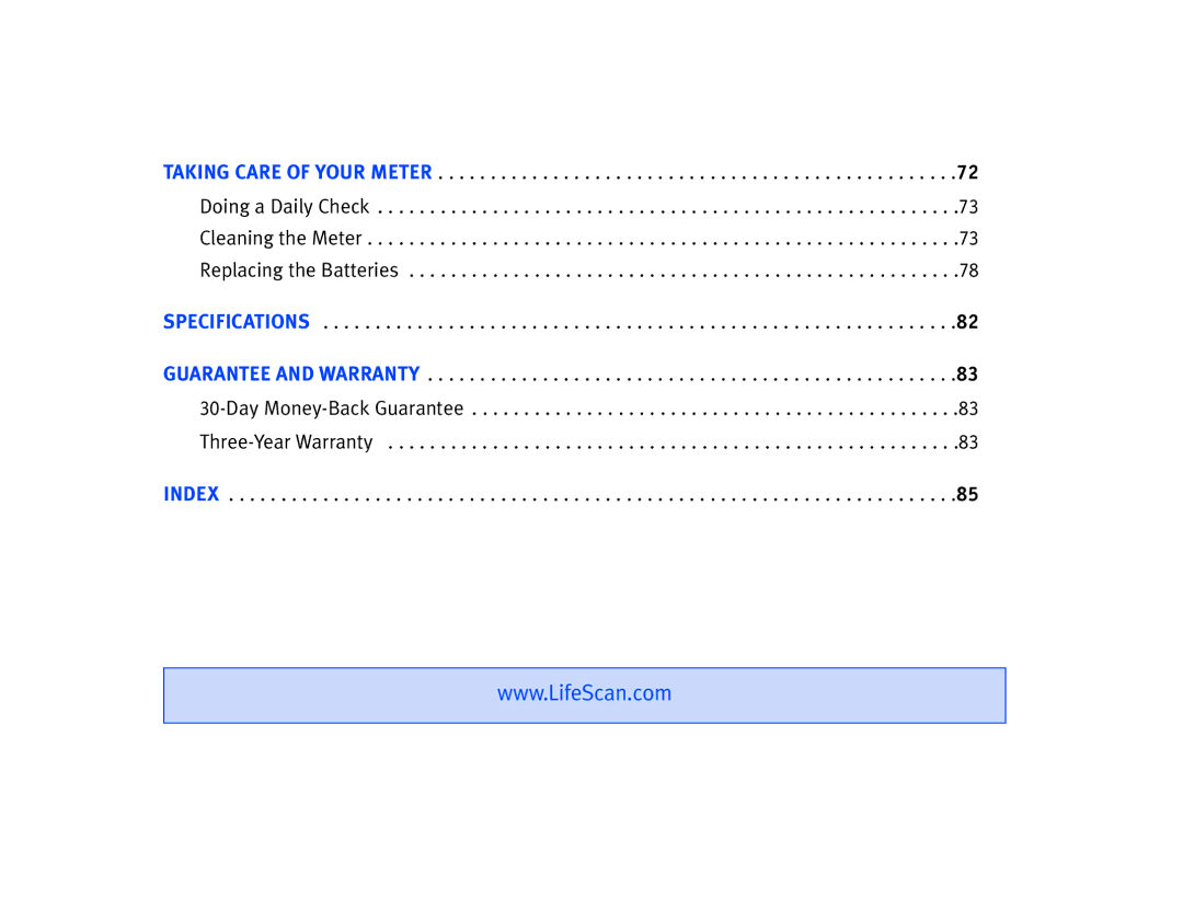 Lifescan Basic Blood Glucose Monitoring System manual 