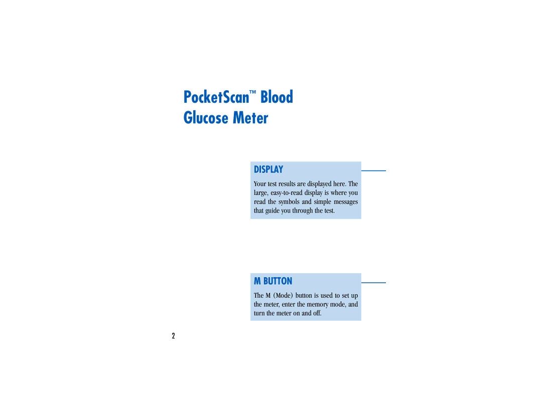 Lifescan Blood Glucose Monitor System manual PocketScan Blood Glucose Meter 