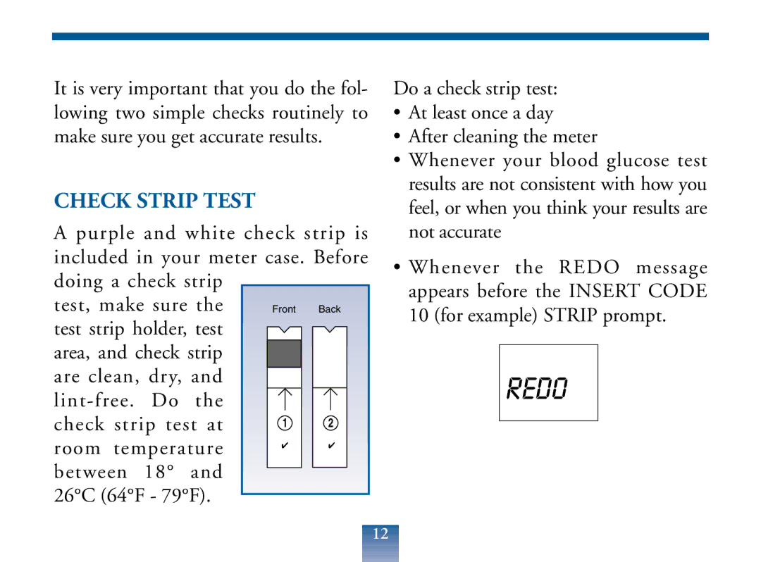 Lifescan Blood Glucose Monitor manual Check Strip Test 