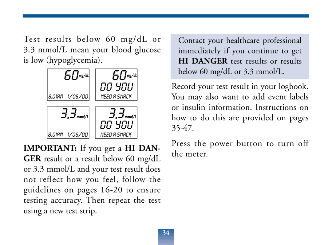 Lifescan Blood Glucose Monitor manual Do YOU 