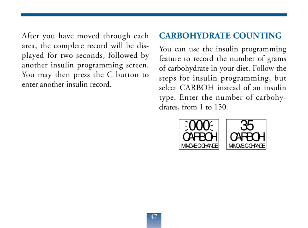 Lifescan Blood Glucose Monitor manual 000, Carbohydrate Counting 