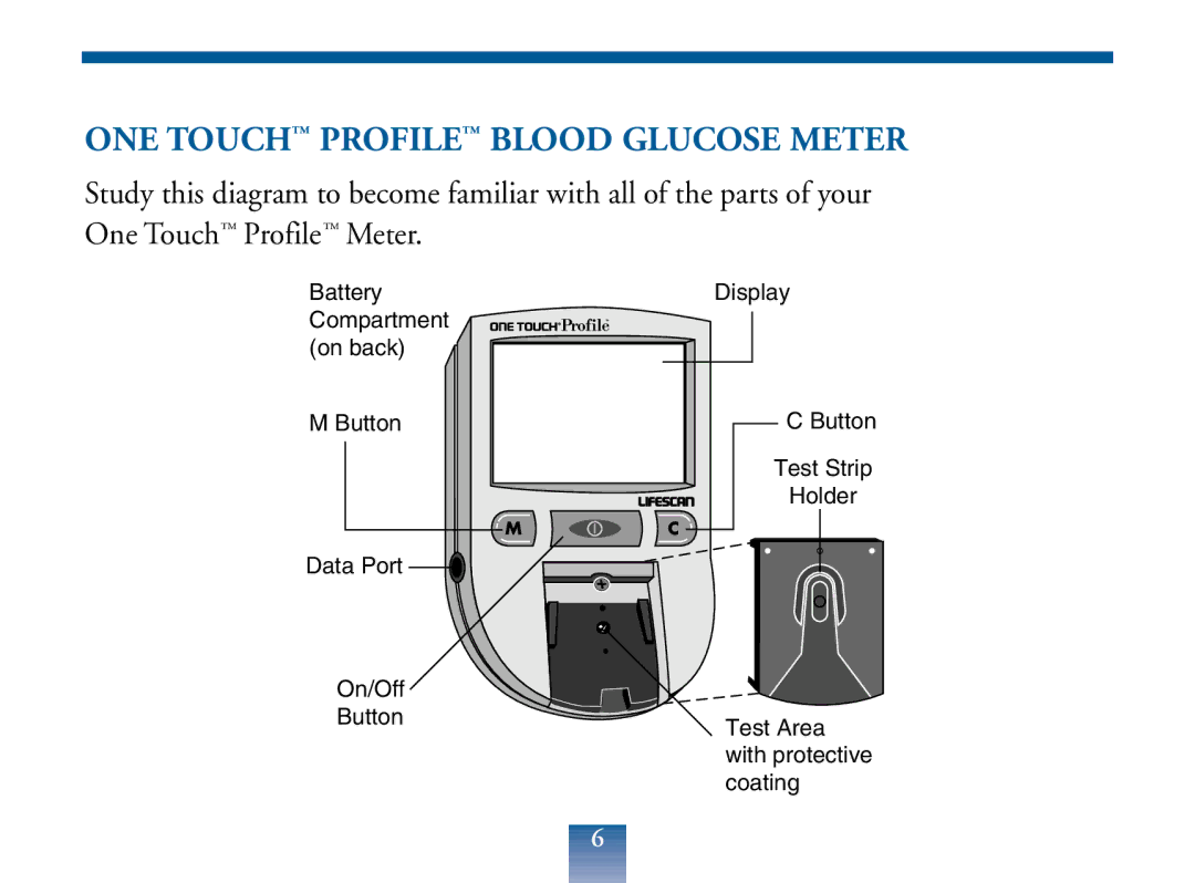 Lifescan Blood Glucose Monitor manual ONE Touch Profile Blood Glucose Meter 