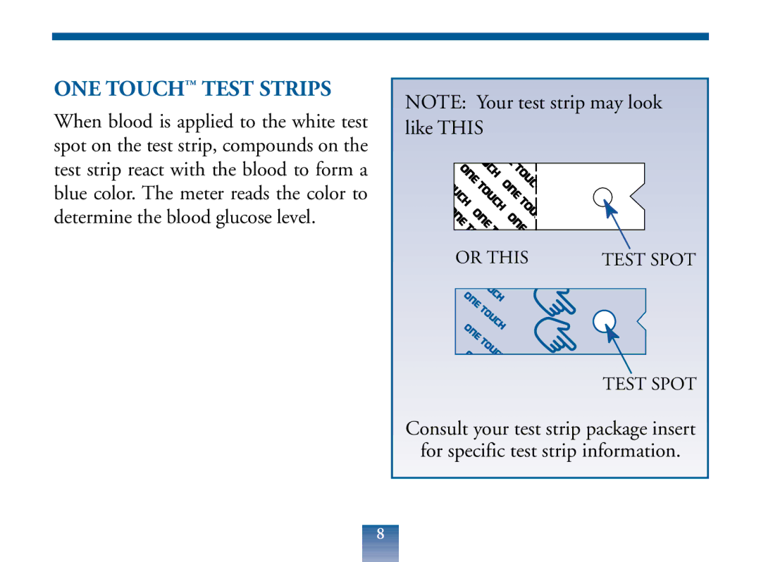 Lifescan Blood Glucose Monitor manual ONE Touch Test Strips 