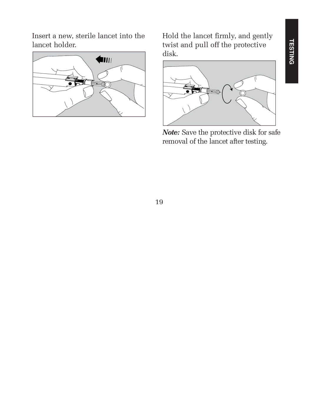 Lifescan blood glucose monitoring system manual Testing 