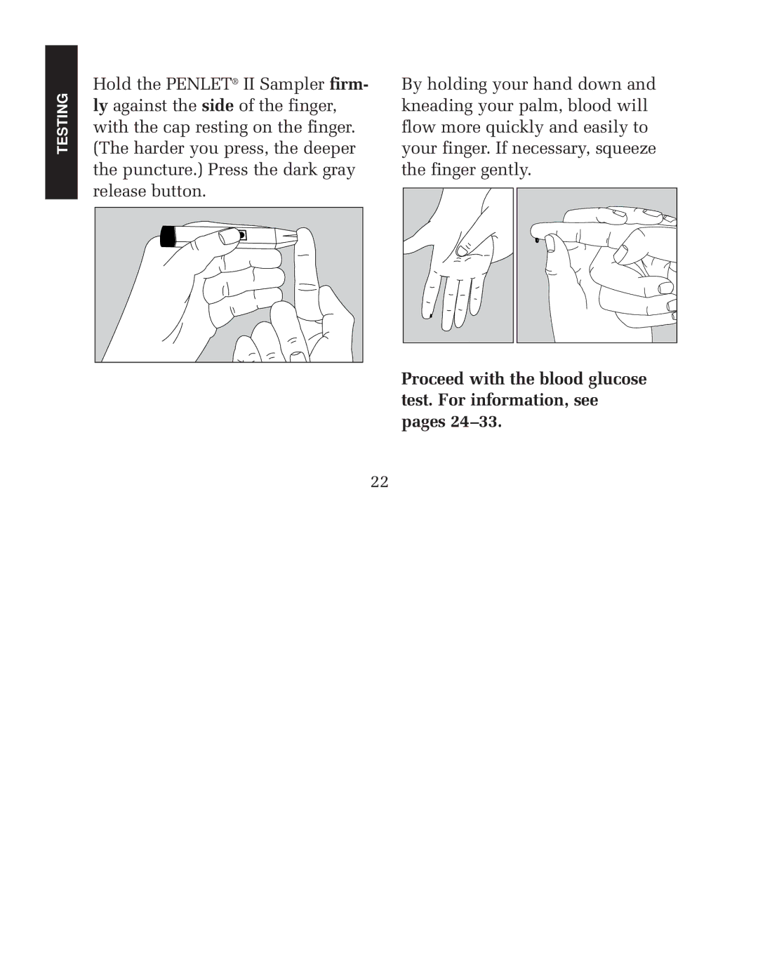 Lifescan blood glucose monitoring system manual Testing 