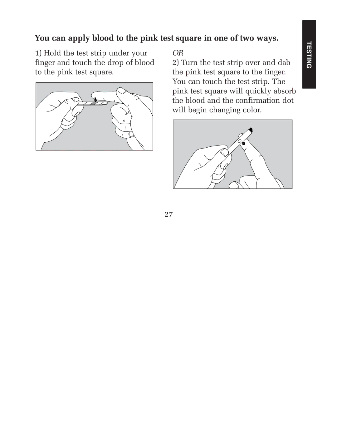 Lifescan blood glucose monitoring system manual Testing 