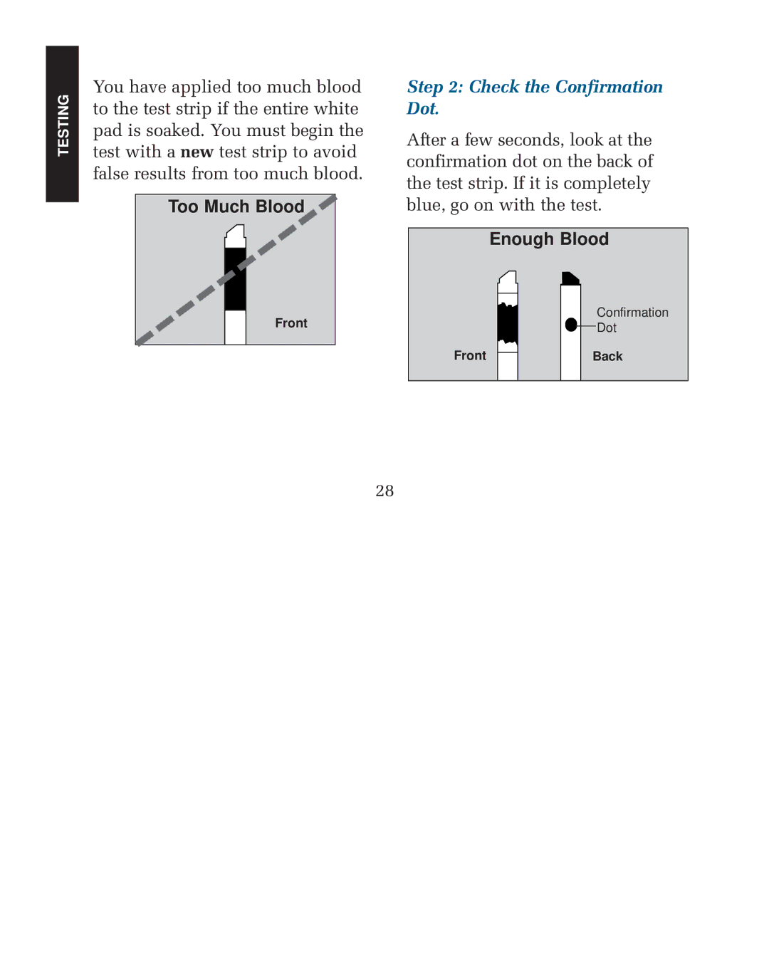 Lifescan blood glucose monitoring system manual Too Much Blood, Check the Confirmation Dot 