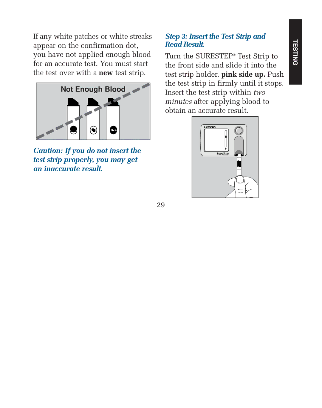 Lifescan blood glucose monitoring system manual Not Enough Blood 