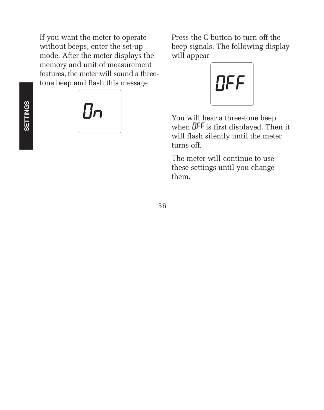 Lifescan blood glucose monitoring system manual Settings 