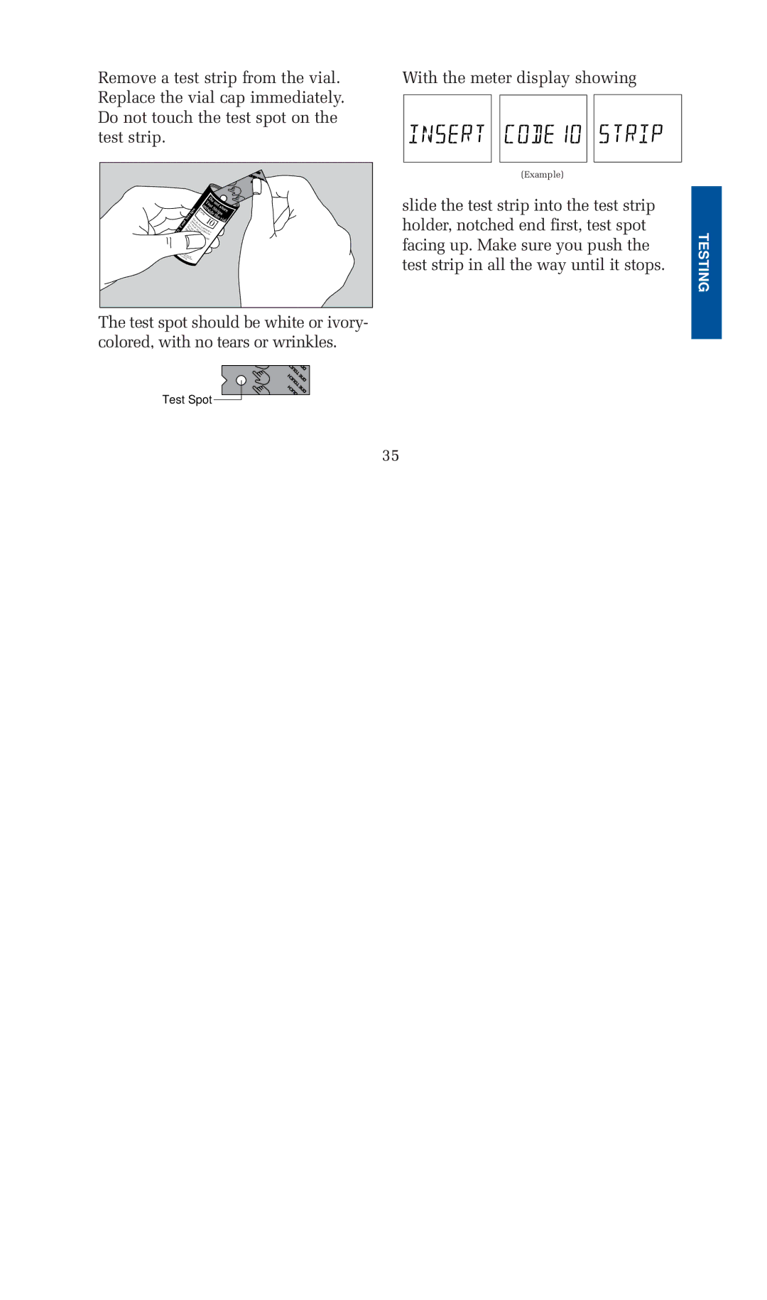 Lifescan blood glucose monitoring system manual With the meter display showing 