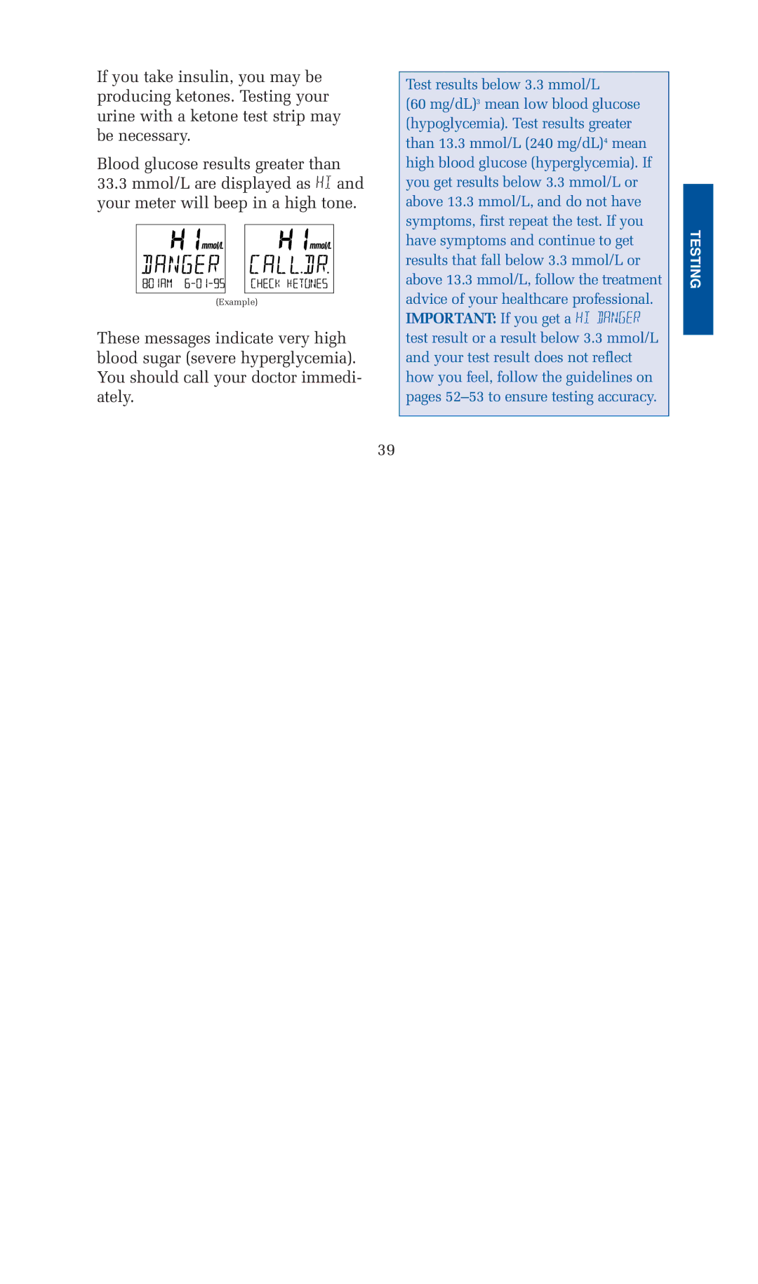 Lifescan blood glucose monitoring system manual Testing 