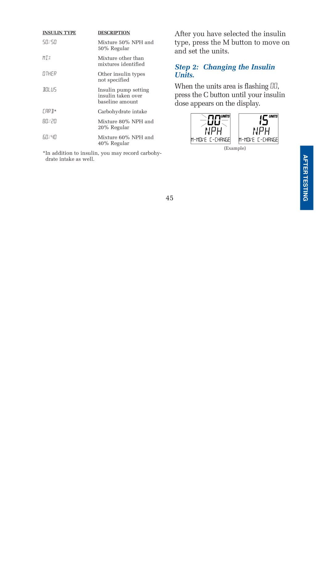 Lifescan blood glucose monitoring system manual Changing the Insulin Units 