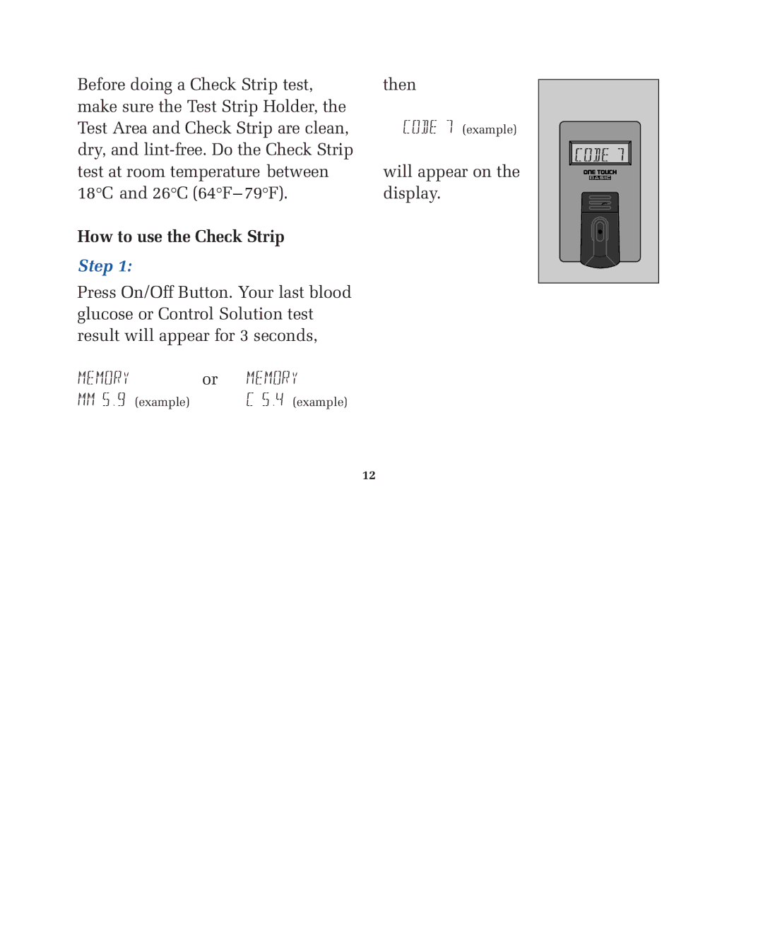 Lifescan blood glucose monitoring system manual Step 