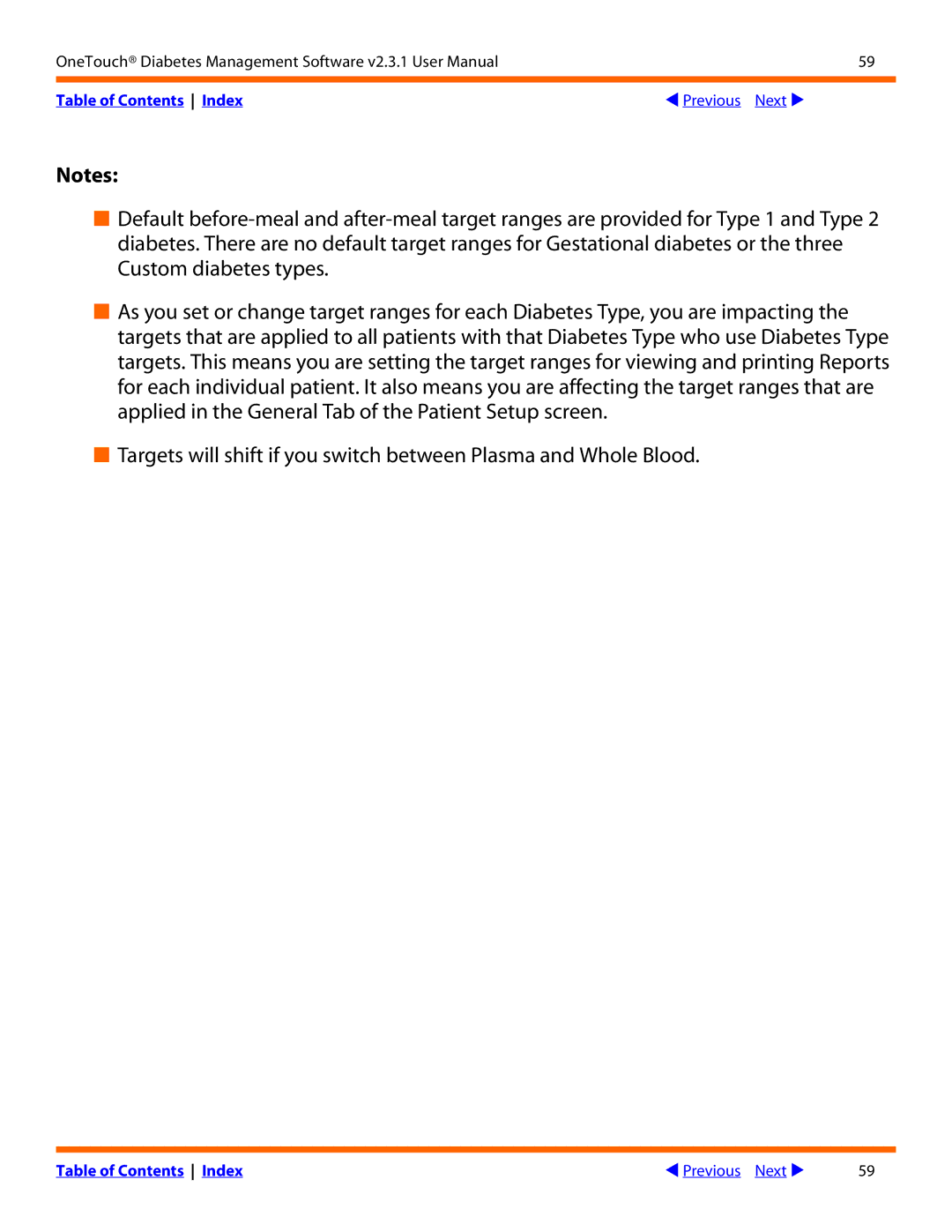 Lifescan Diabetes Management Software v2.3.1 manual Table of Contents Index 