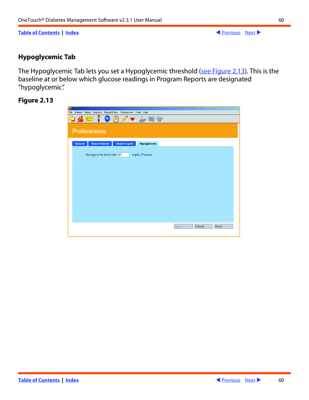 Lifescan Diabetes Management Software v2.3.1 manual Hypoglycemic Tab 