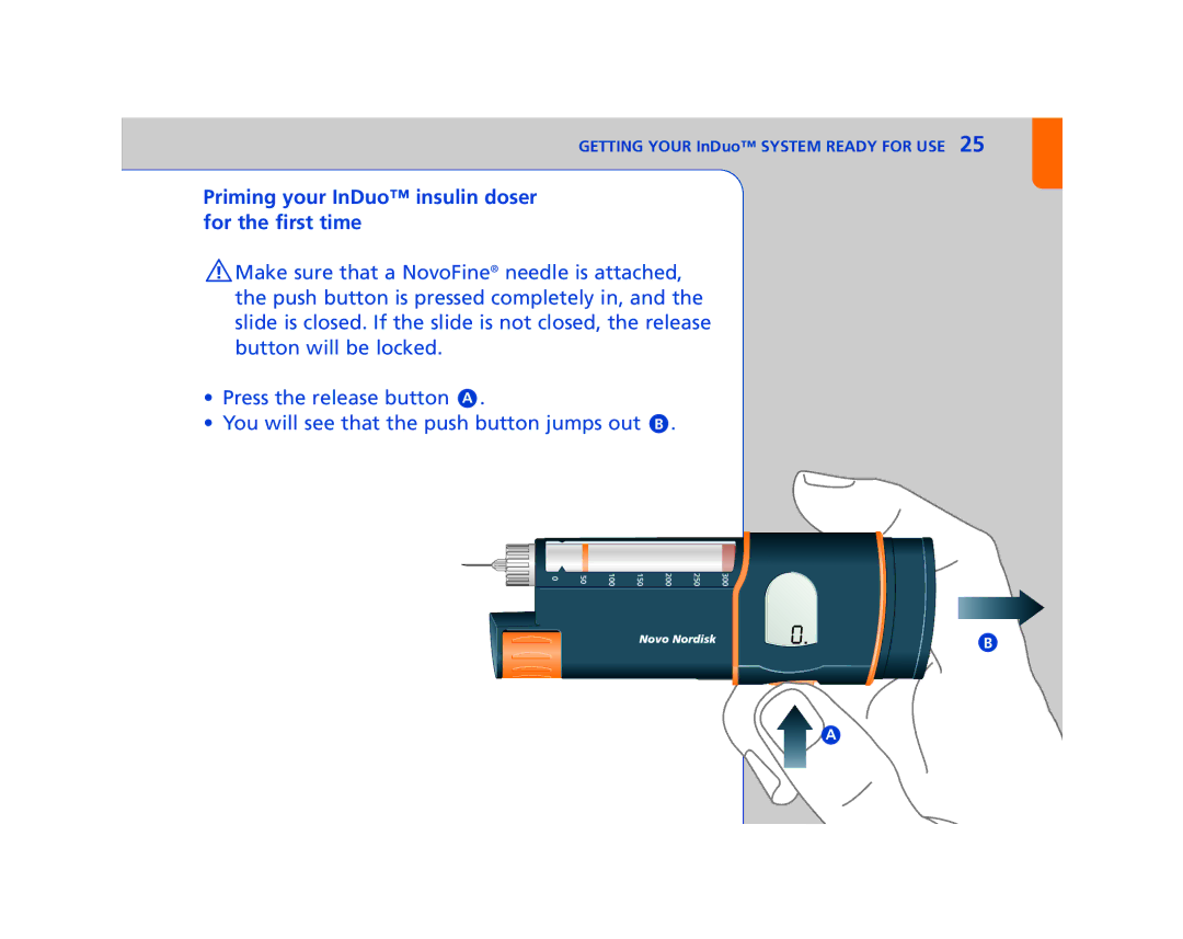 Lifescan In Duo manual Priming your InDuo insulin doser for the first time 