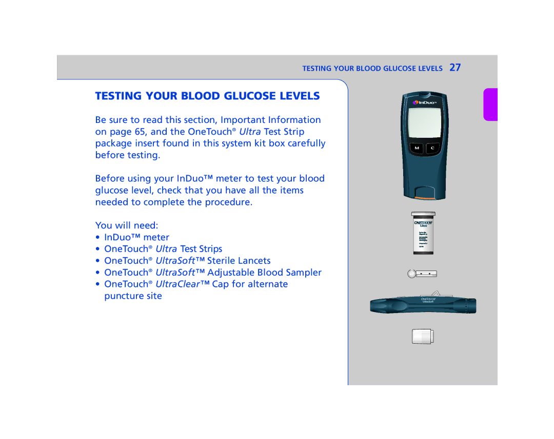 Lifescan In Duo manual Testing Your Blood Glucose Levels 