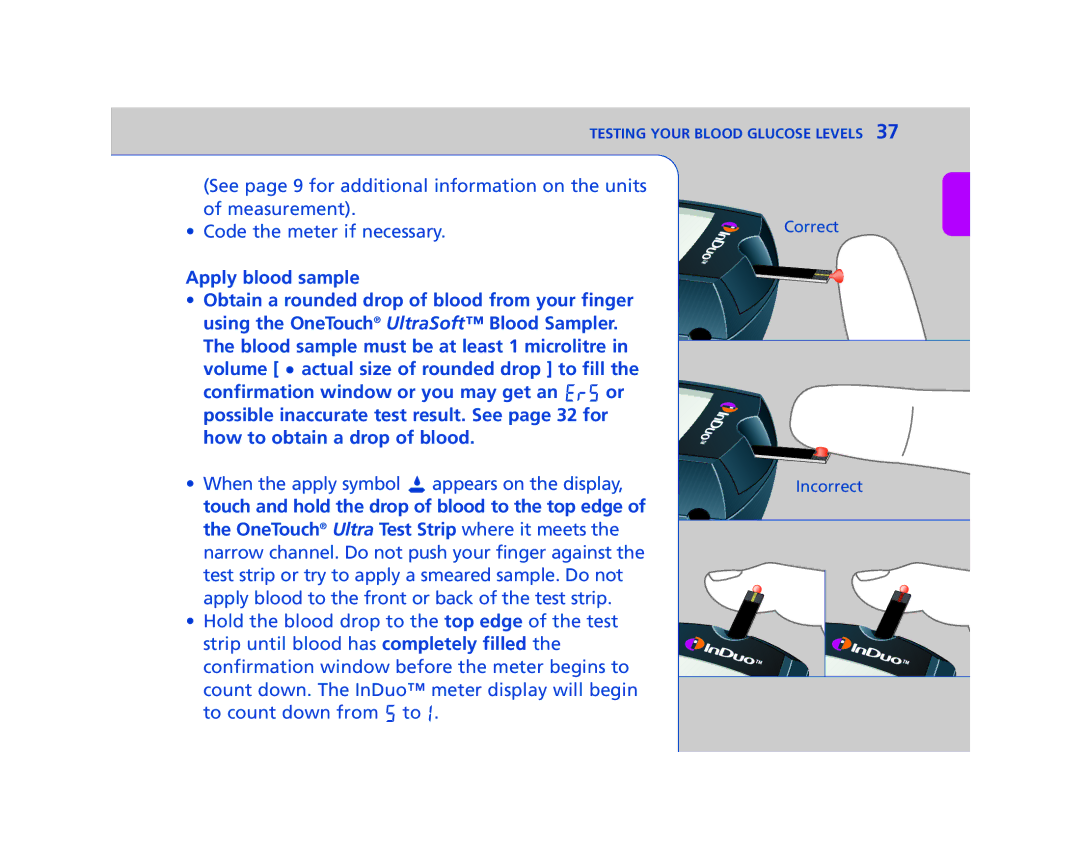 Lifescan In Duo manual Correct Incorrect 