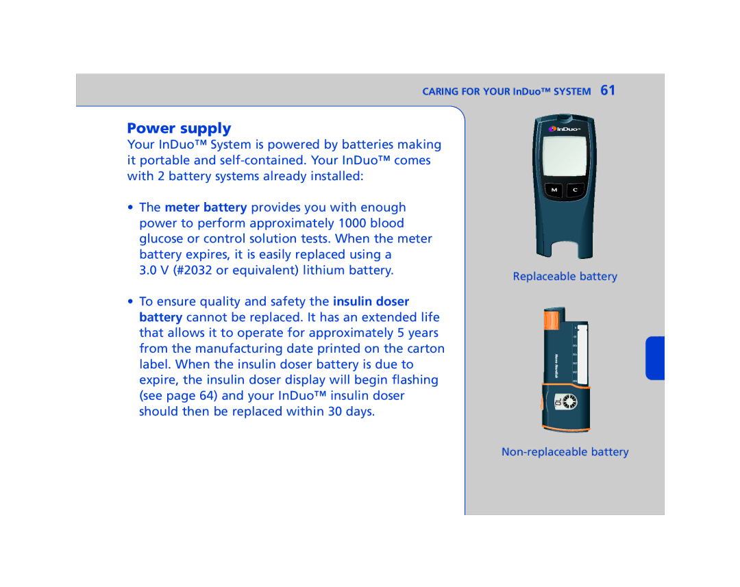 Lifescan In Duo manual Power supply 