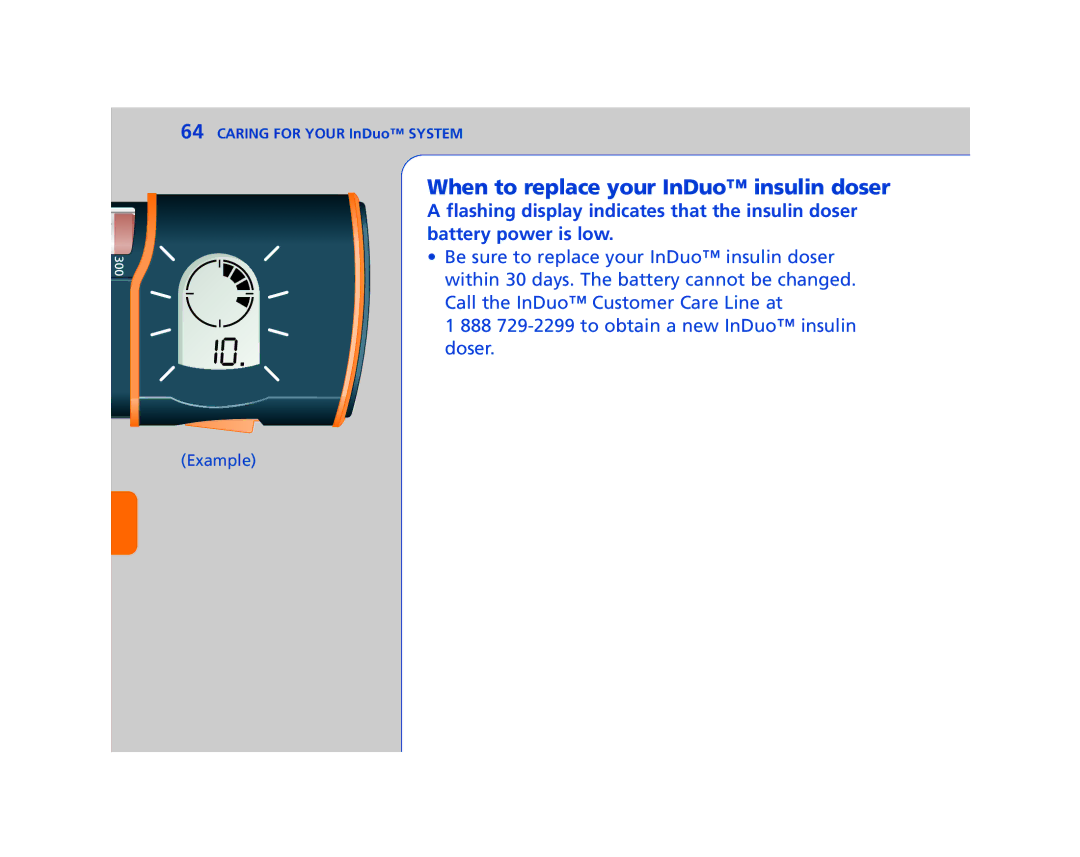 Lifescan In Duo manual When to replace your InDuo insulin doser 