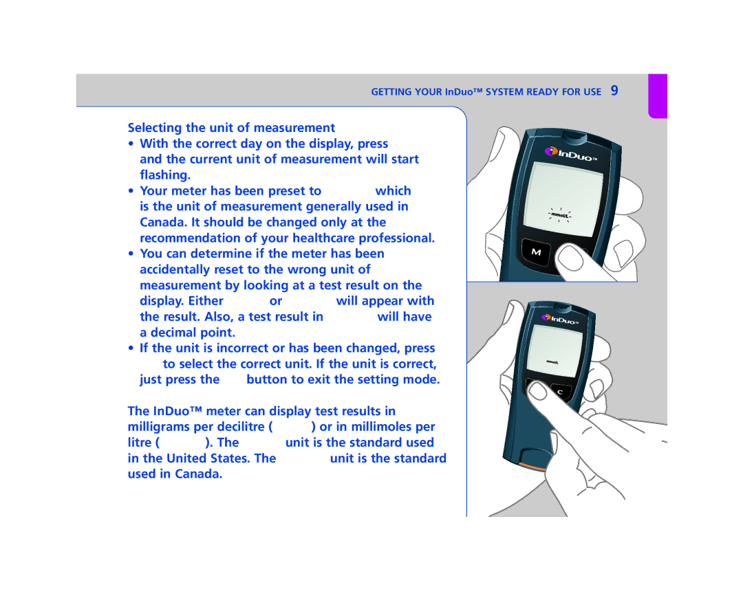 Lifescan In Duo manual Getting Your InDuo System Ready for USE 