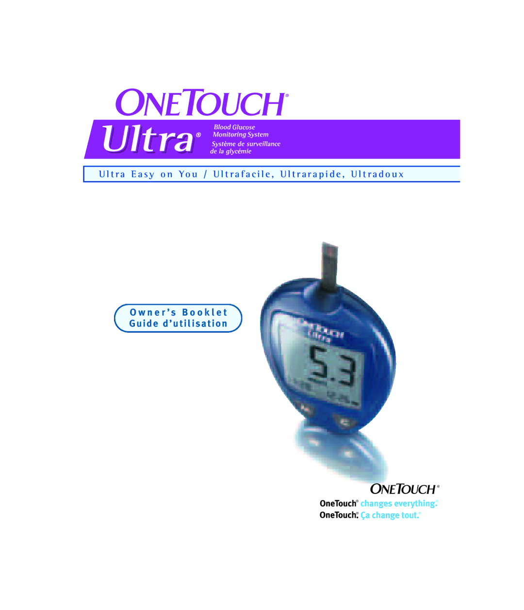 Lifescan OneTouch Ultra manual N e r ’ s B o o k l e t Guide d’utilisation 