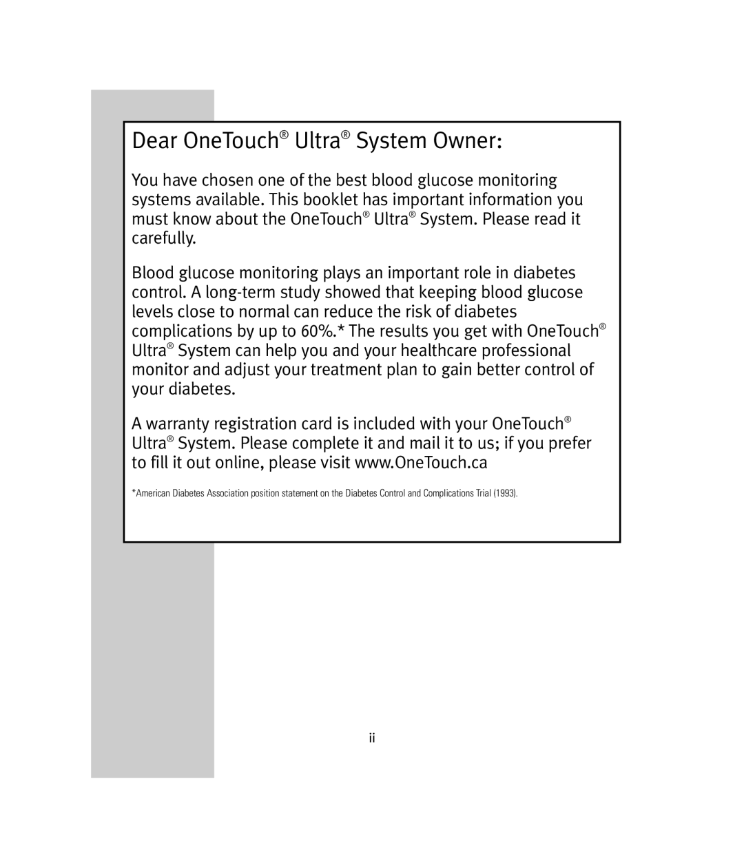 Lifescan manual Dear OneTouch Ultra System Owner 