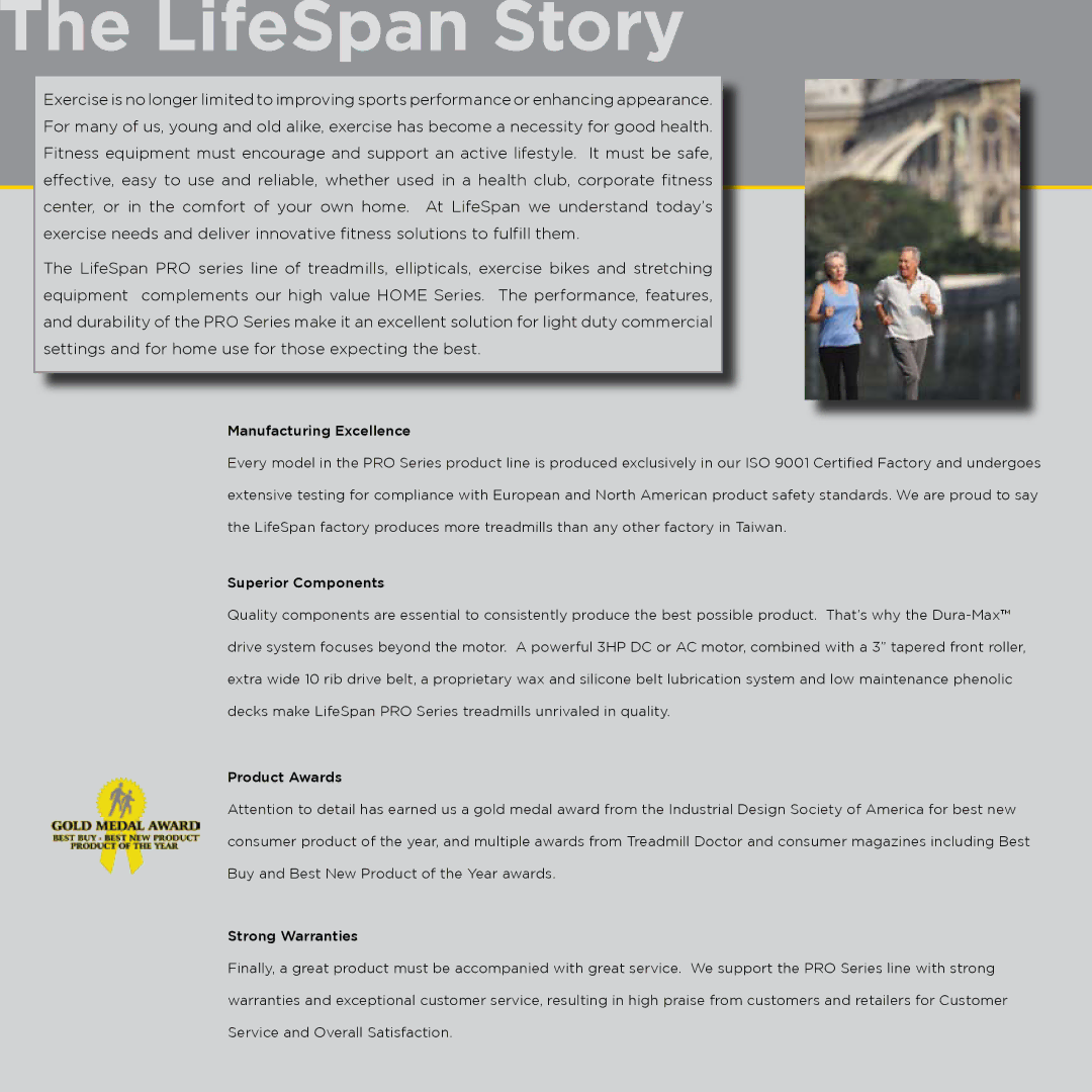 Lifescan Pro Series manual LifeSpan Story 