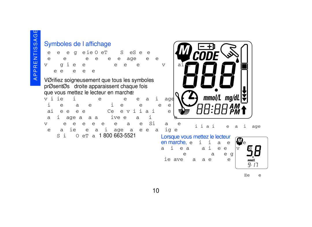 Lifescan SPD2410BD manual Symboles de l’affichage 