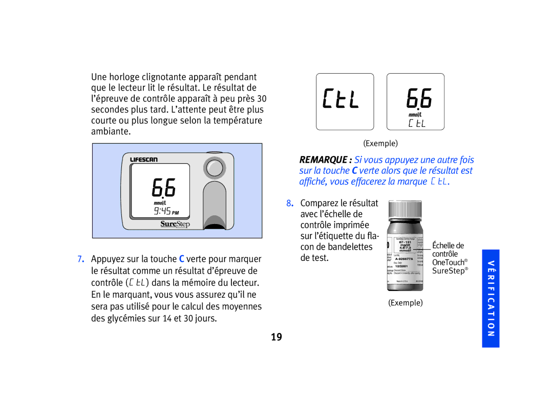 Lifescan SPD2410BD manual Affiché, vous effacerez la marque 