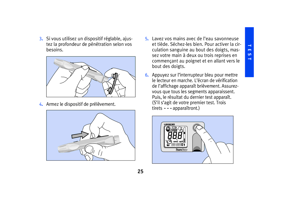 Lifescan SPD2410BD manual Si vous utilisez un dispositif réglable, ajus 