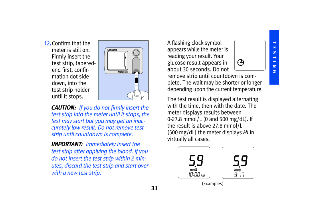 Lifescan SPD2410BD manual Examples 