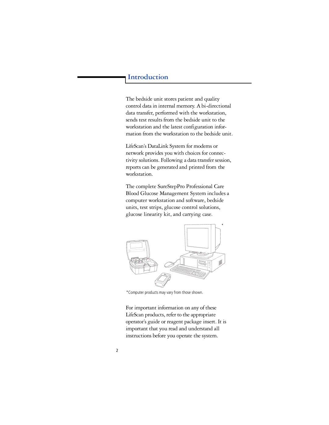 Lifescan SureStep Pro manual Introduction 