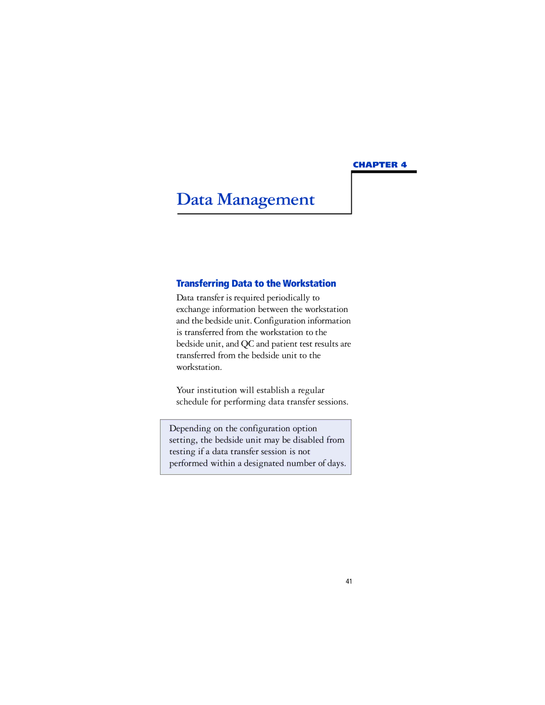 Lifescan SureStep Pro manual Data Management, Transferring Data to the Workstation 