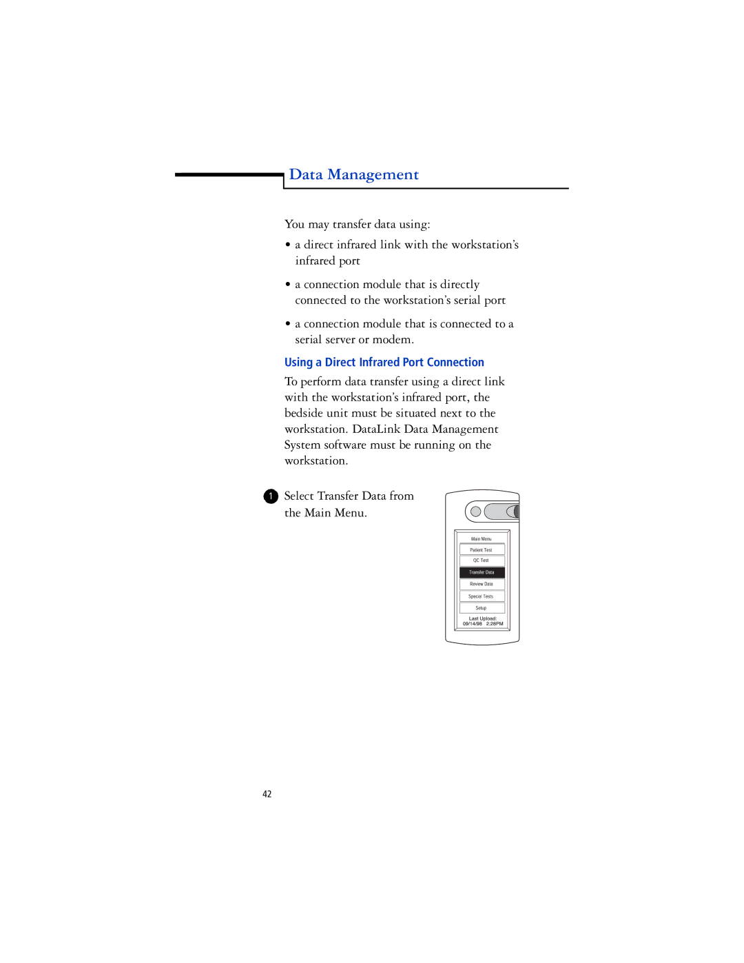 Lifescan SureStep Pro manual Data Management 