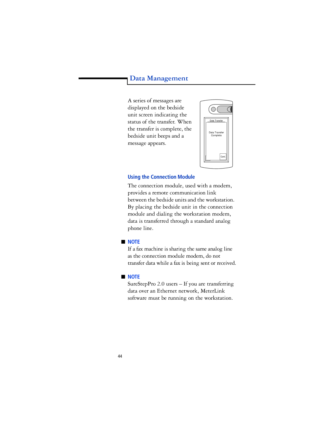 Lifescan SureStep Pro manual Using the Connection Module 