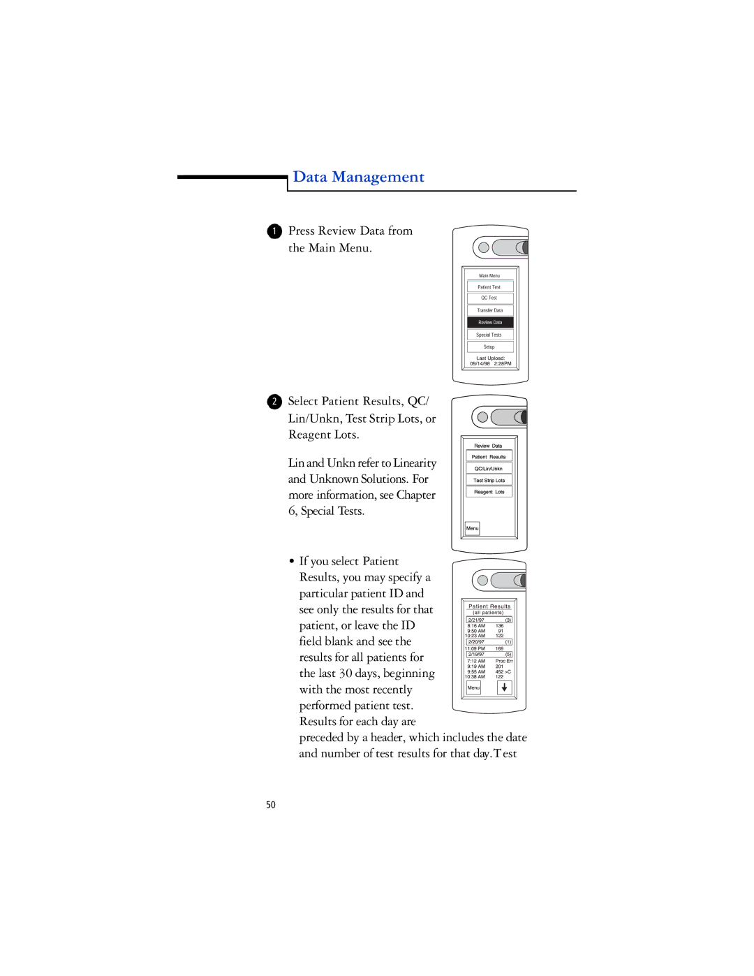 Lifescan SureStep Pro manual If you select Patient 