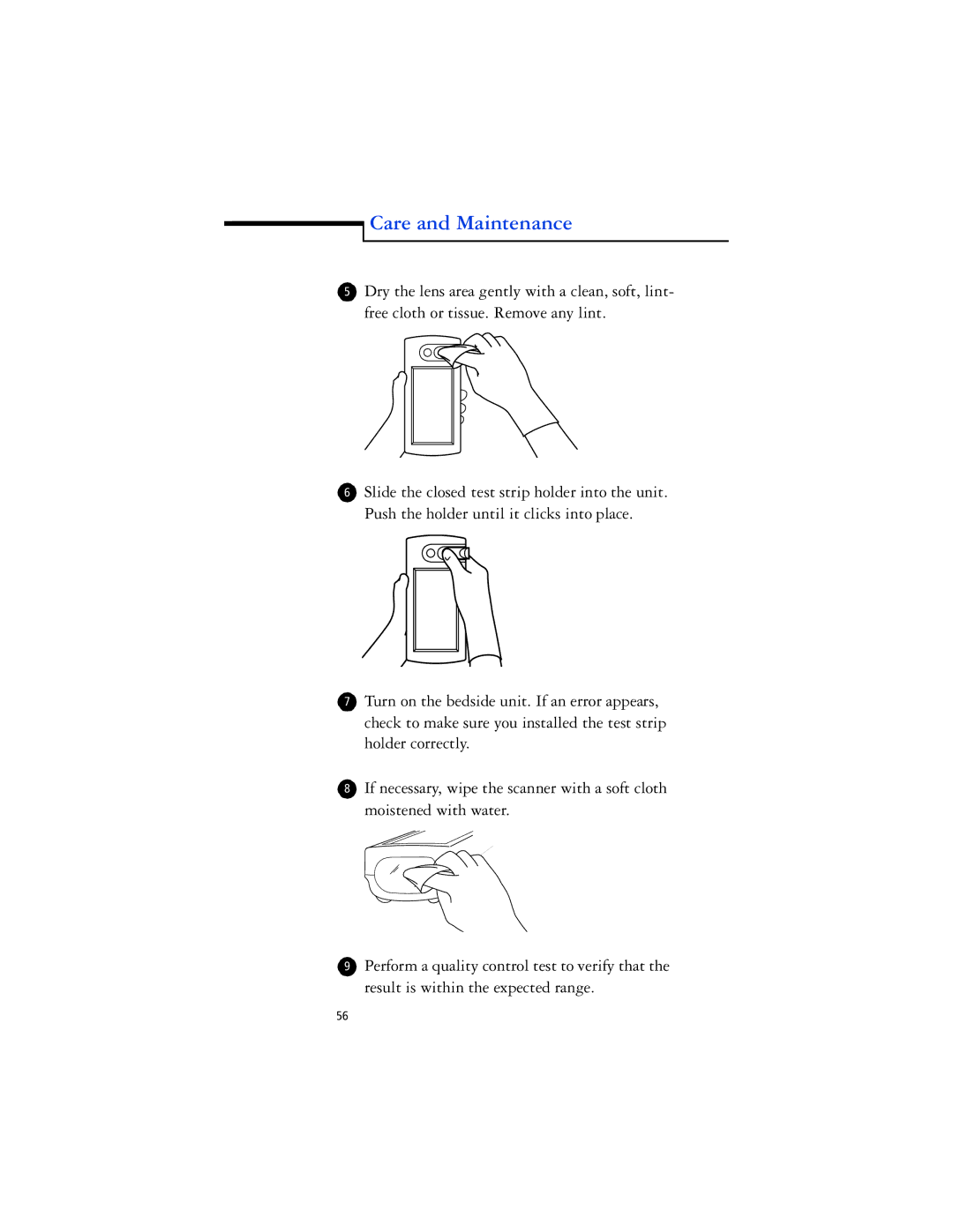 Lifescan SureStep Pro manual Care and Maintenance 