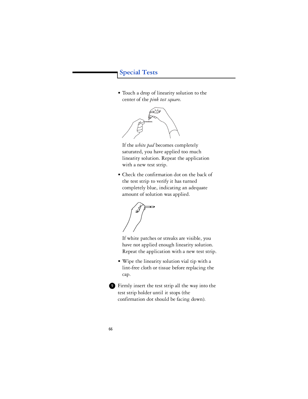 Lifescan SureStep Pro manual Special Tests 