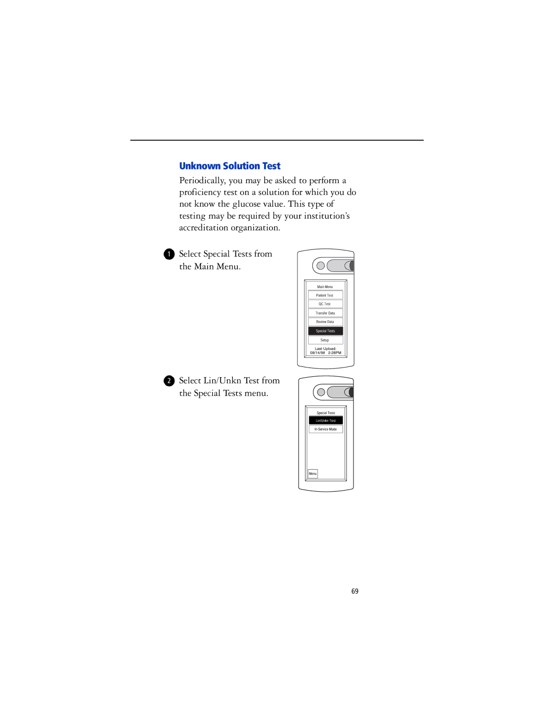 Lifescan SureStep Pro manual Unknown Solution Test 