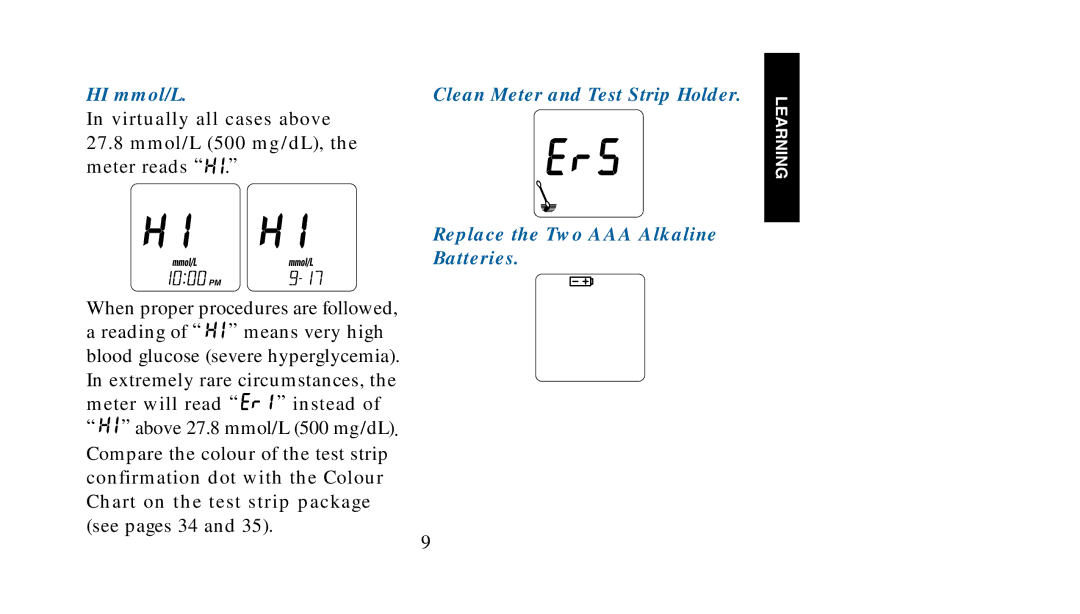 Lifescan SureStep manual HI mmol/L 