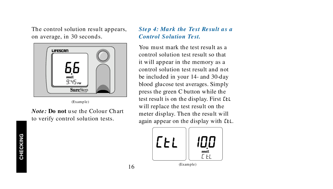 Lifescan SureStep manual Mark the Test Result as a Control Solution Test 