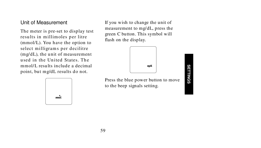 Lifescan SureStep manual Unit of Measurement 