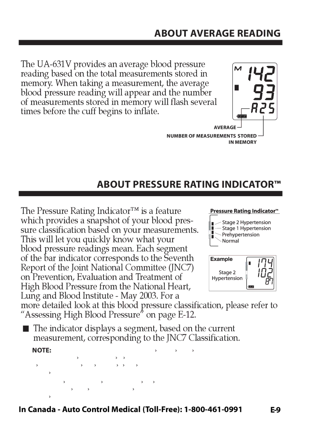 LifeSource UA-631V manual About Average Reading, About Pressure Rating Indicator 