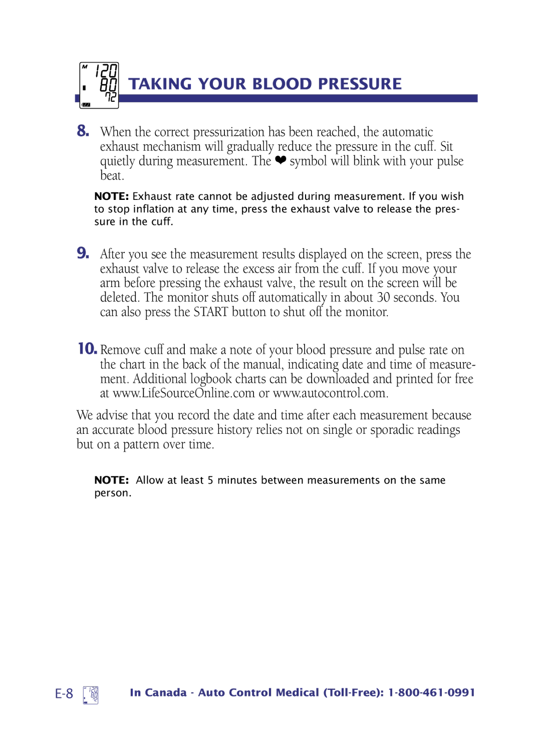 LifeSource UA-705 manual Taking Your Blood Pressure 